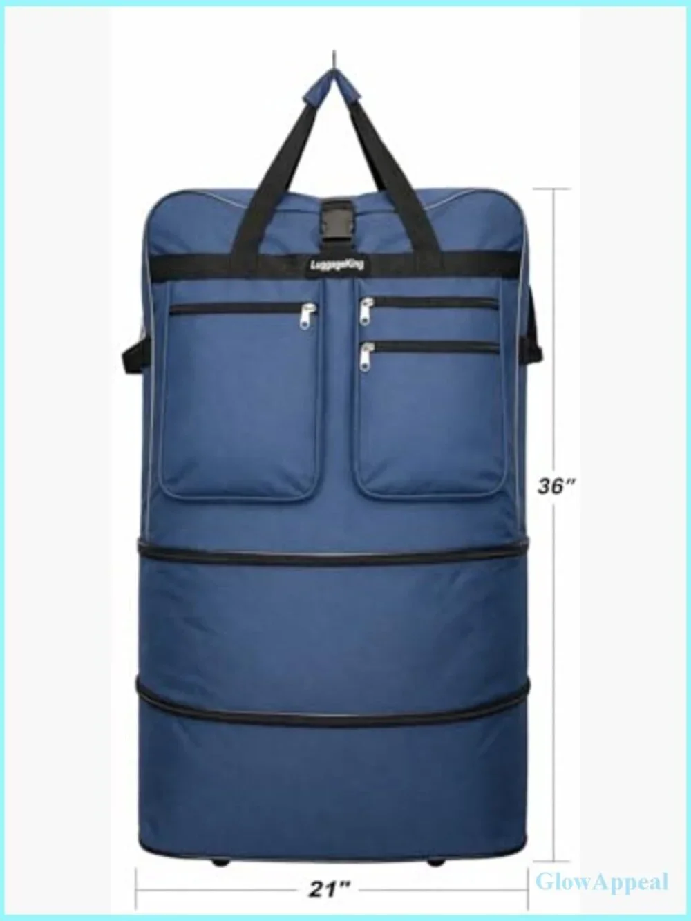 36-Inch Rolling Duffle Bag with Wheels - Expandable Spinner Suitcase